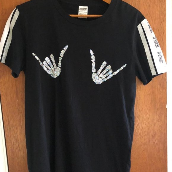 PINK Victoria's Secret Tops - PINK Victoria's Secret, Black Limited Edition T-shirt, Size: XS